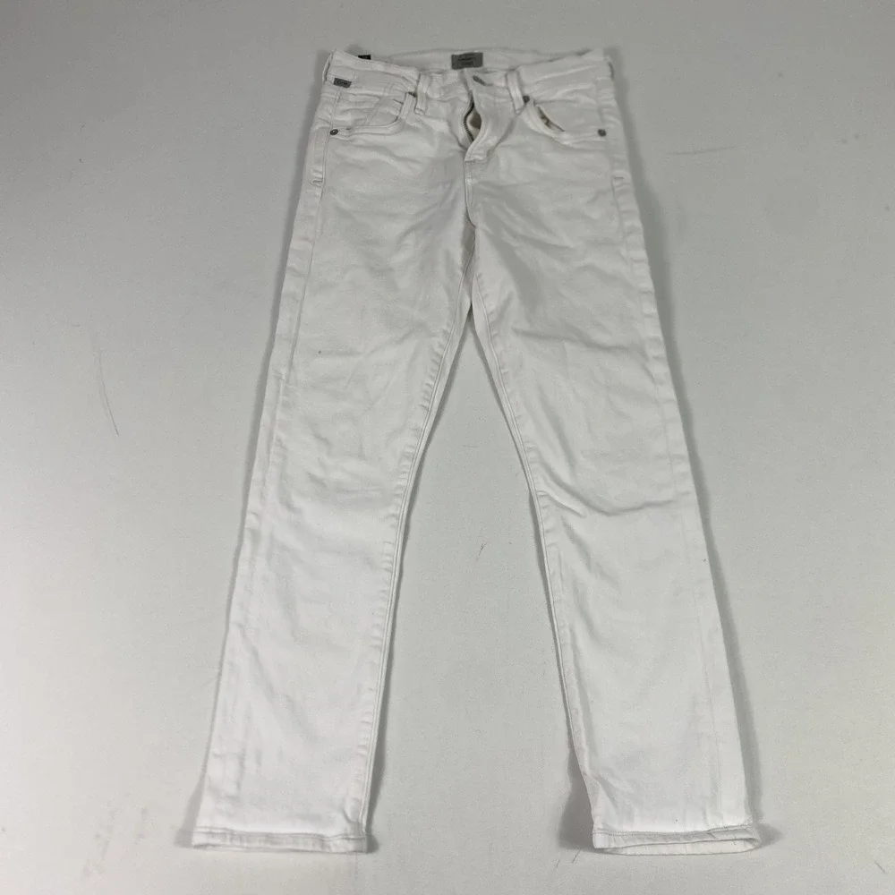 Citizens Of Humanity Elsa Jeans Womens 24 White Mid Rise Slim‎ Crop Ankle Denim